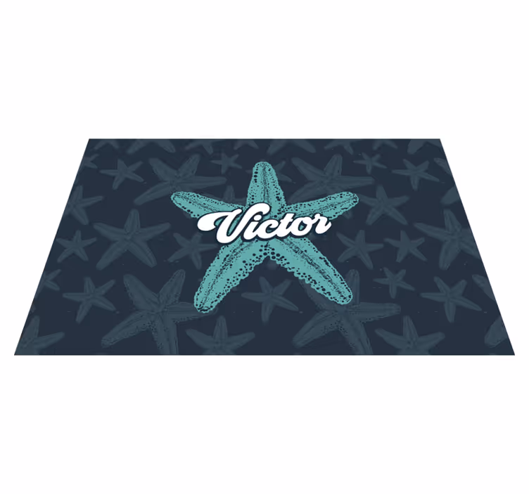 Placemat met naam zeester gepersonaliseerd accent - TenStickers