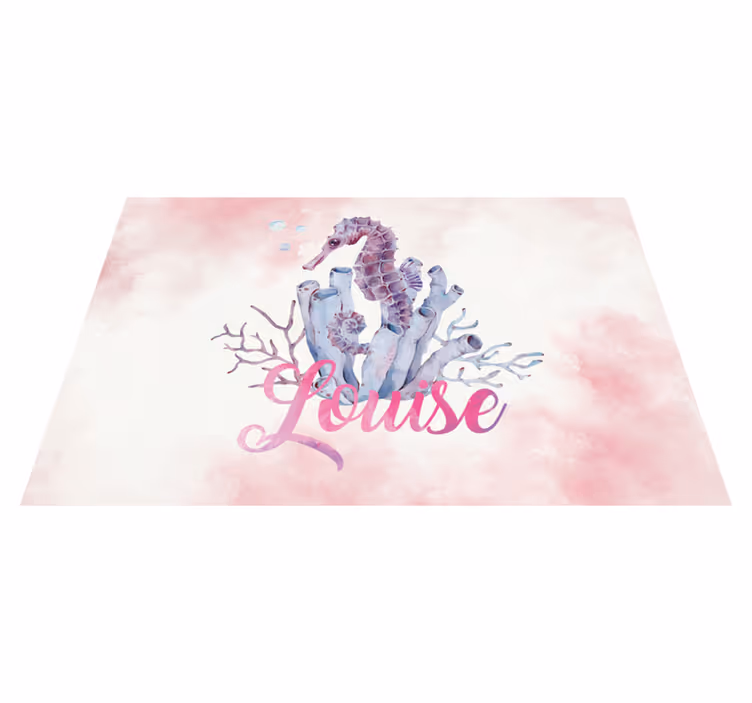 Originele placemat zeepaardje en koraal - TenStickers