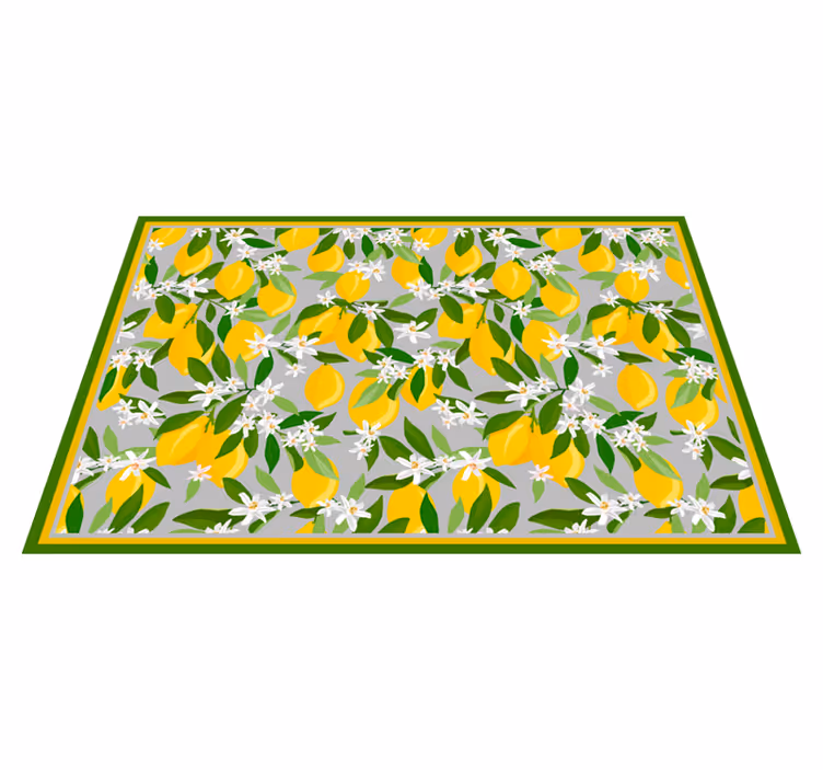 Originele placemat citroen bloemenpatronen - TenStickers