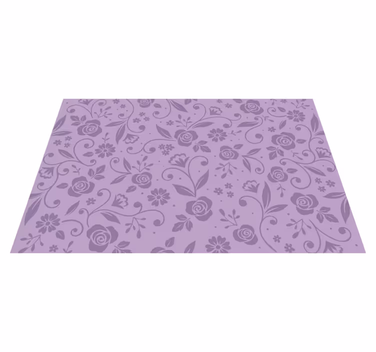 Houten placemat met bloemenpatroon in violet - TenStickers