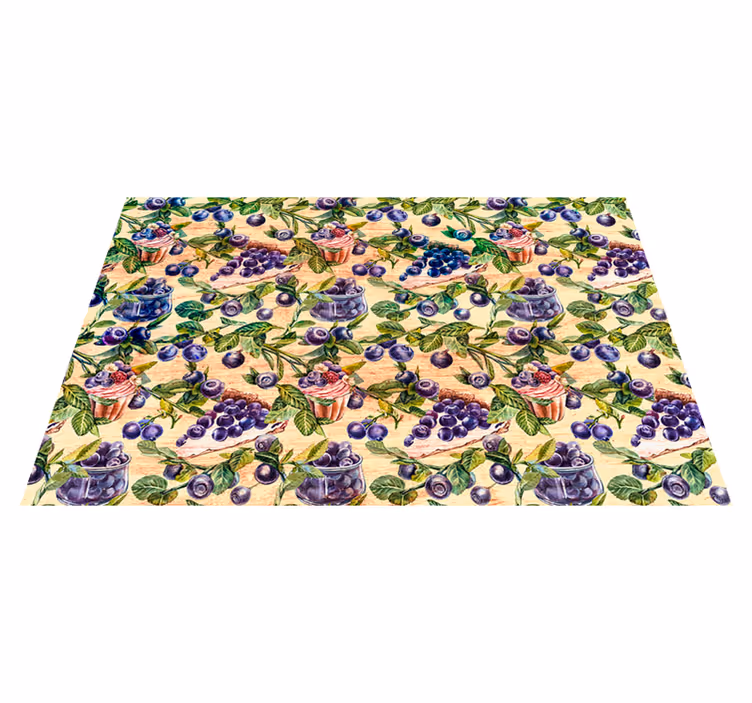Originele placemat met bosbessen cupcake patroon - TenStickers