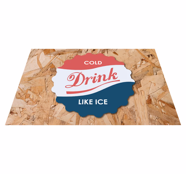 Placemat met tekst koud drankje als ijs - TenStickers