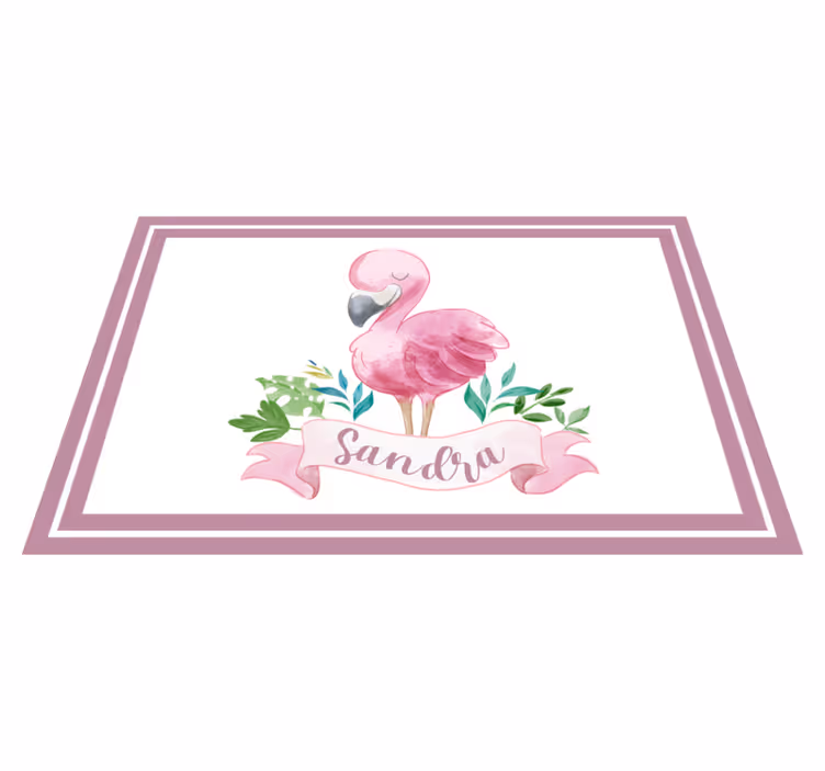Placemat met naam flamingo met strik - TenStickers