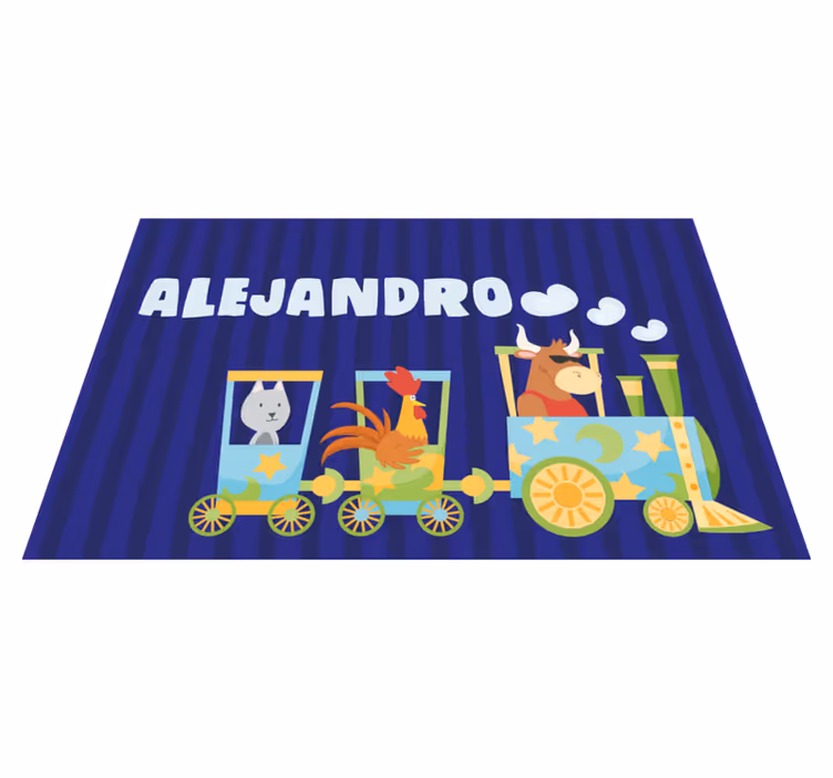 Kinder placemat kleurrijke trein dieren - TenStickers