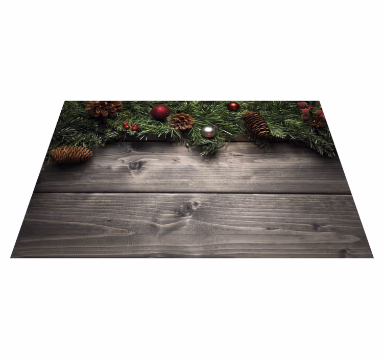 Kerstmis placemat feestelijke dennenappelarrangement - TenStickers