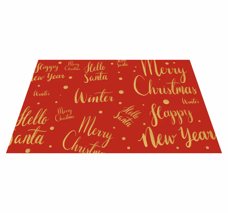 Kerstmis placemat met feestelijke groetpatronen - TenStickers