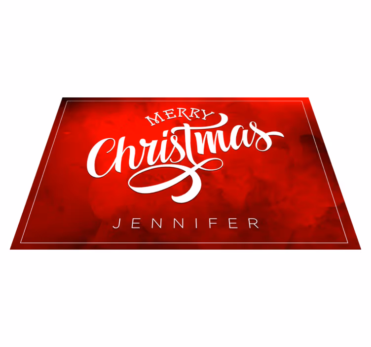 Rode placemats Vrolijk kerstfeest tekst - TenStickers