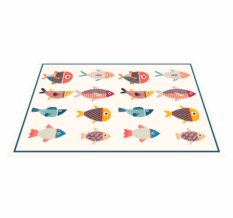 Originele placemat met kleurrijke vispatronen - TenStickers