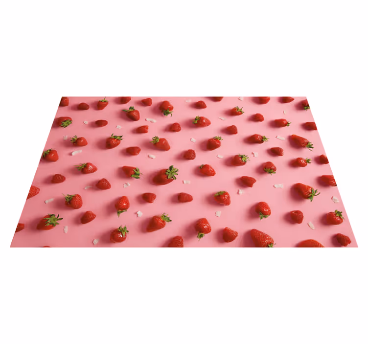 Moderne placemat met aardbeienpatroon - TenStickers