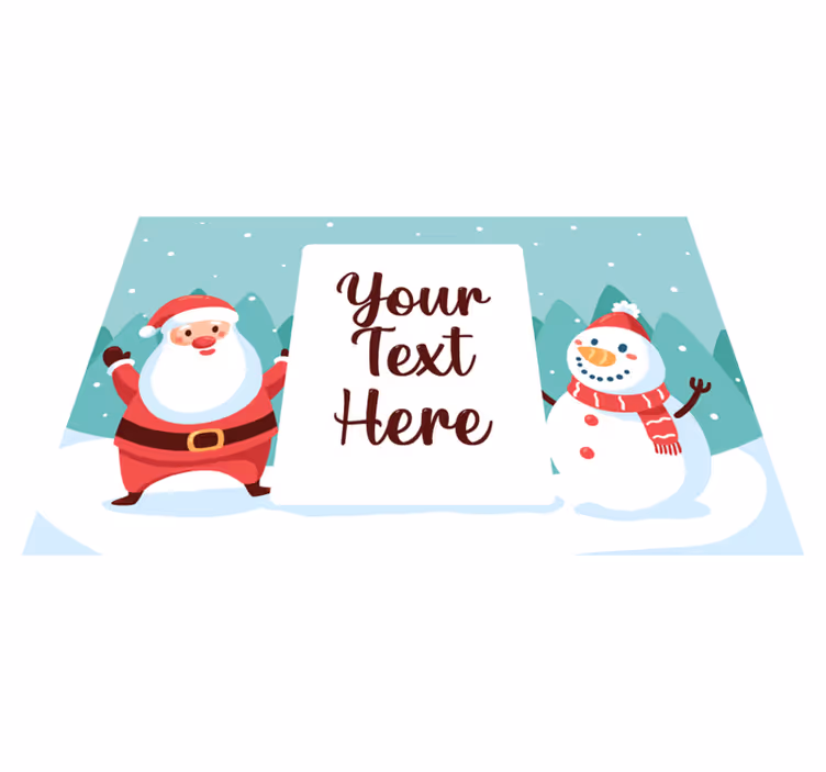 Kerstmis placemat kerstman en sneeuwpop - TenStickers