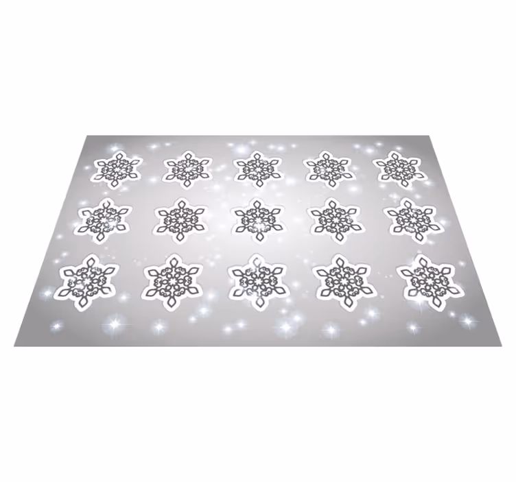Kerstmis placemat sneeuwvlokkenpatroon - TenStickers