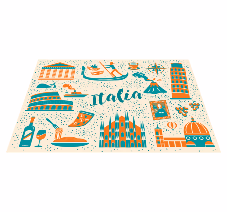 Originele placemat italiaanse culinaire scène - TenStickers