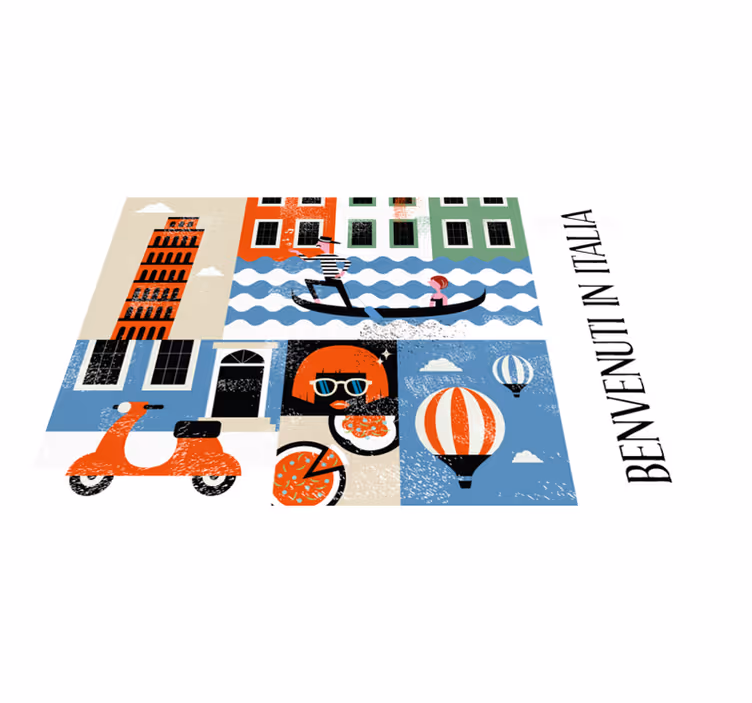 Originele placemat levendige italiaanse scene - TenStickers