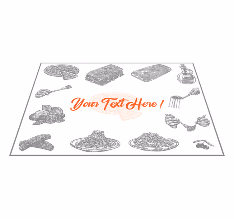 Originele placemat in voedselillustratiestijl - TenStickers