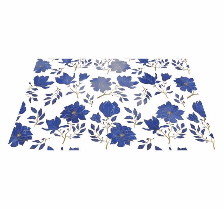 Originele placemat bloemenpatroon blauw - TenStickers