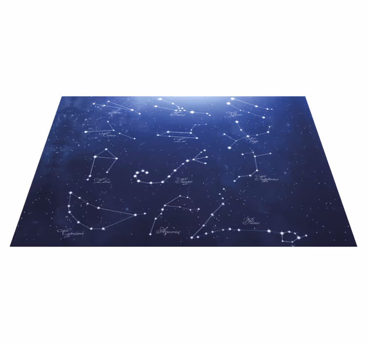 Placemat met tekst sterrenkaart van constellaties - TenStickers