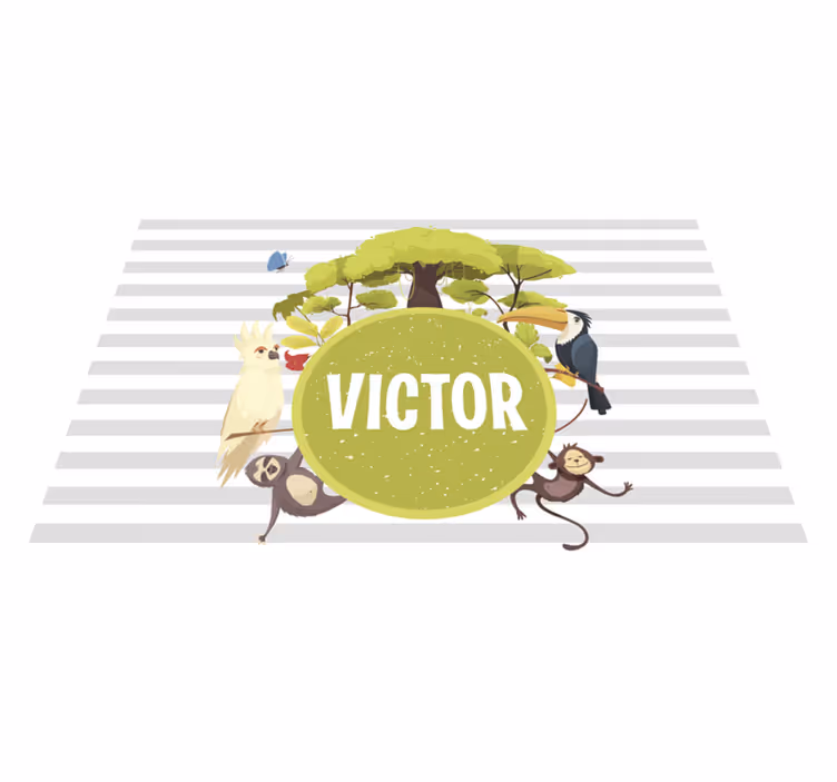 Placemat met naam Jungle dieren met naam - TenStickers