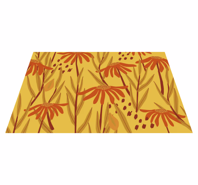 Originele placemat met bloemenpatroon geel - TenStickers