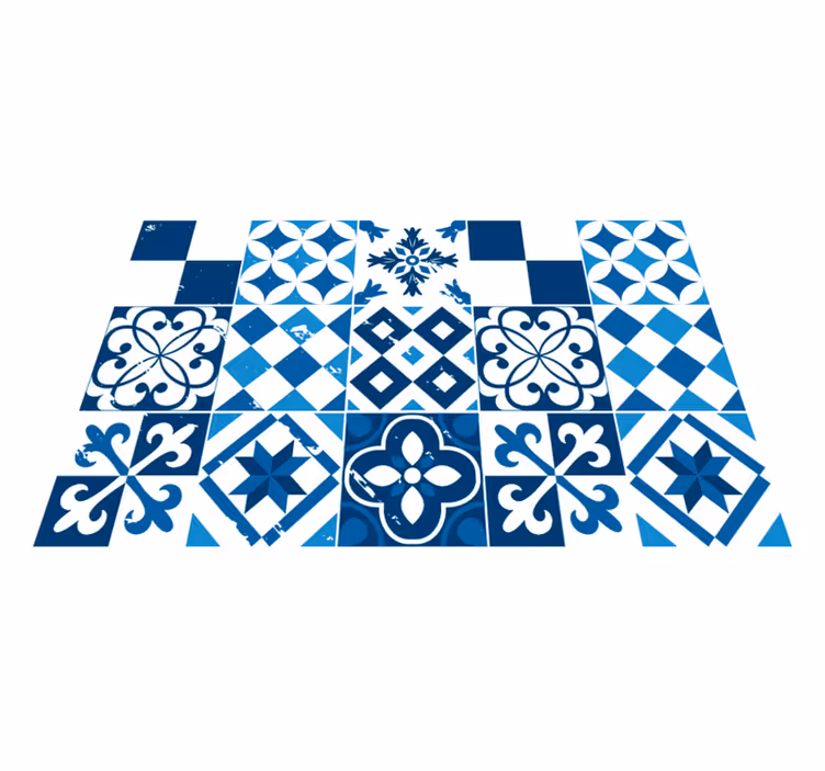 Houten placemat met geometrische patroon tegels - TenStickers