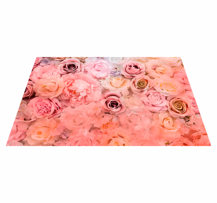 Houten placemat met bloemenroze patroon - TenStickers