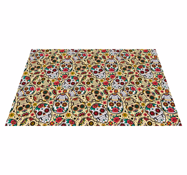 Halloween placemat kleurrijk schedelpatroon - TenStickers