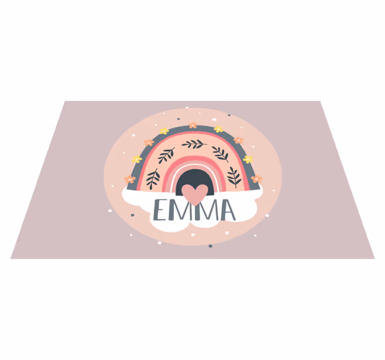 Kinder placemat regenboog bloemenontwerp - TenStickers