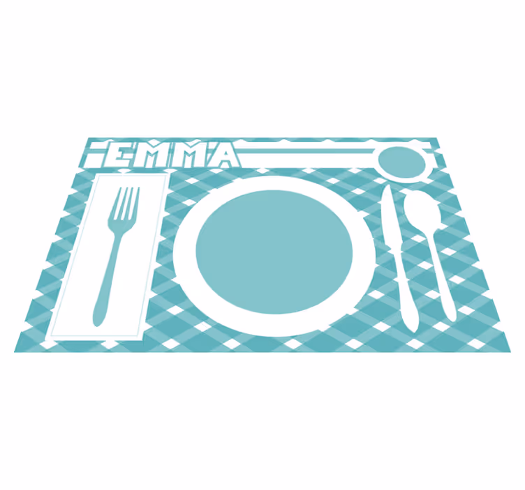 Placemat met naam gepersonaliseerde eetmat - TenStickers