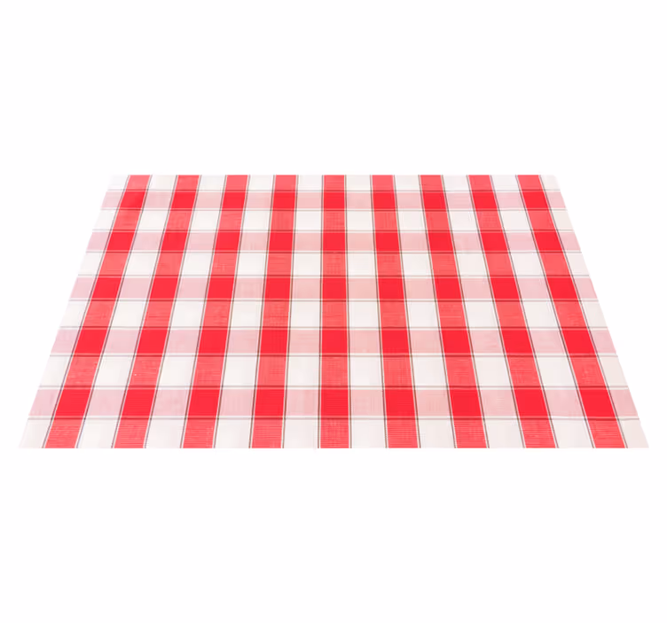 Houten placemat met rood geruit patroon - TenStickers