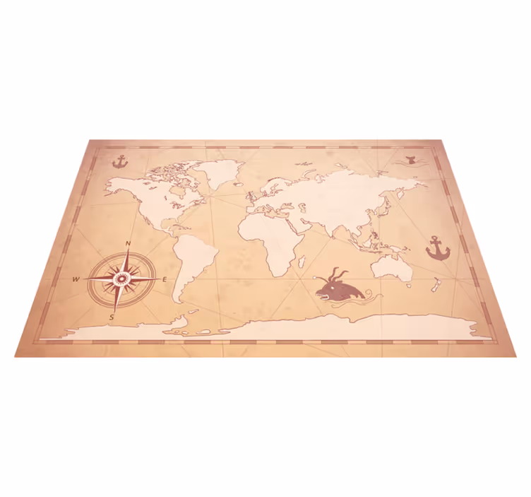 Originele placemat wereldkaart illustratie - TenStickers