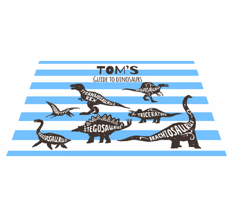Placemat met naam Dinosaurussen met namen - TenStickers
