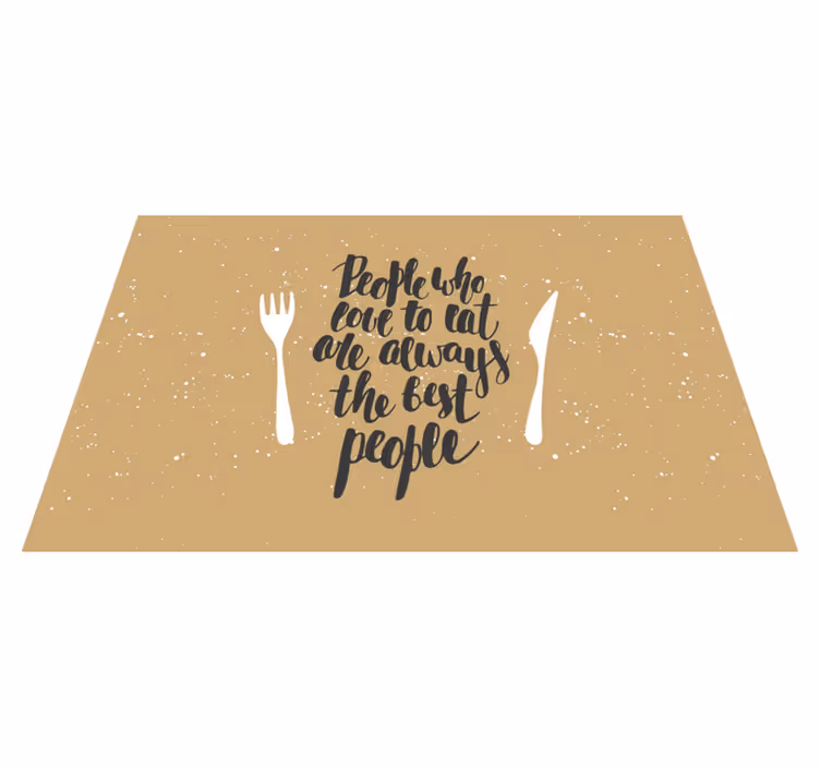 Placemat met tekst citaten met vorken - TenStickers