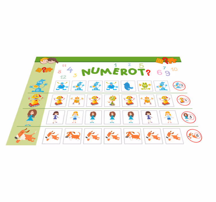 Kinder placemat kleurrijke educatieve bord - TenStickers