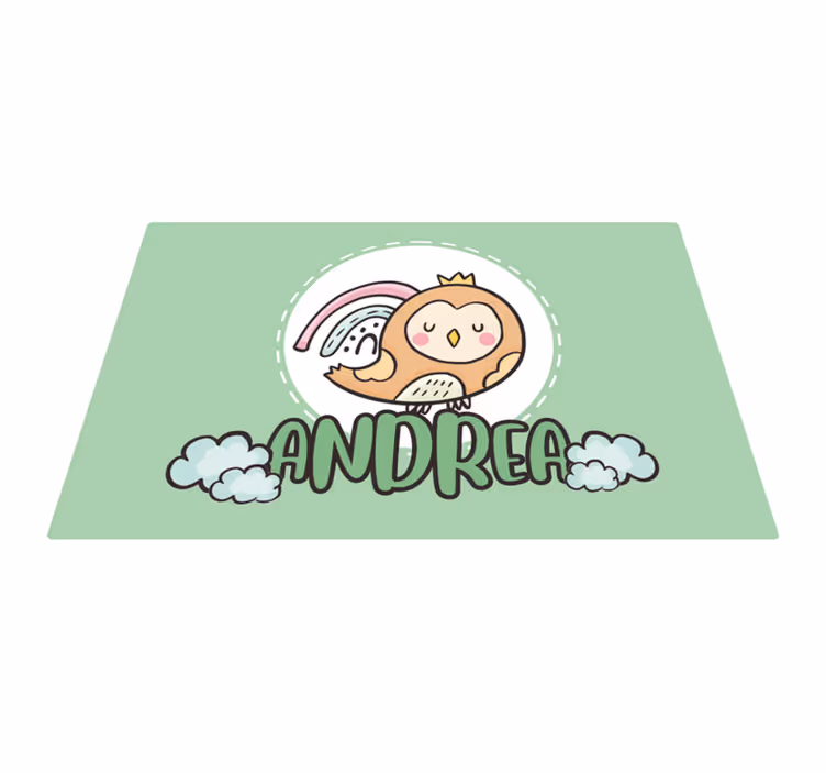 Kinder placemat schattig uil karakter - TenStickers