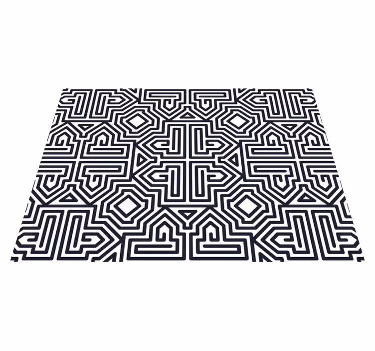 Houten placemat abstract geometrisch patroon - TenStickers