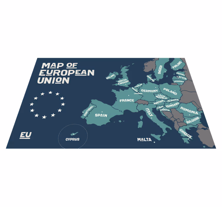 Placemat met tekst kaart van de europese unie - TenStickers