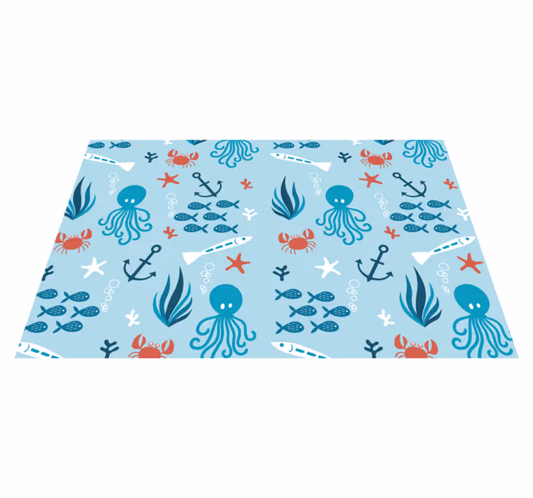 Kinder placemat kleurrijke zeedieren - TenStickers