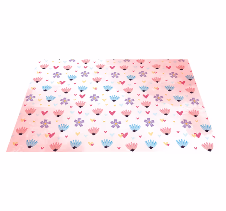 Kinder placemat bloemen hartpatronen - TenStickers