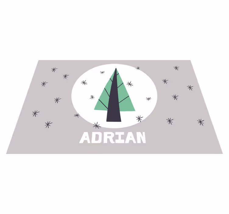 Kerstmis placemat Gepersonaliseerde kerstboom - TenStickers