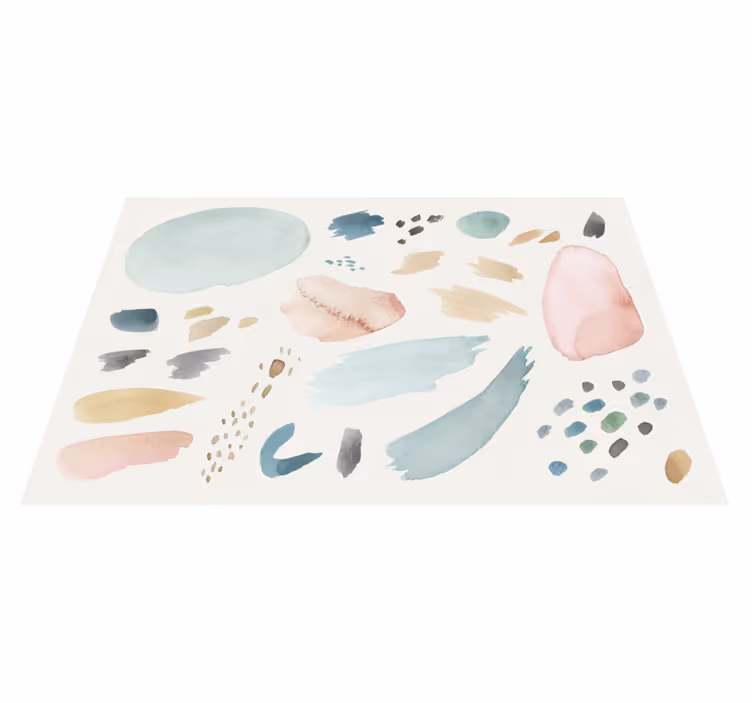 Houten placemat zachte aquarel vormen - TenStickers
