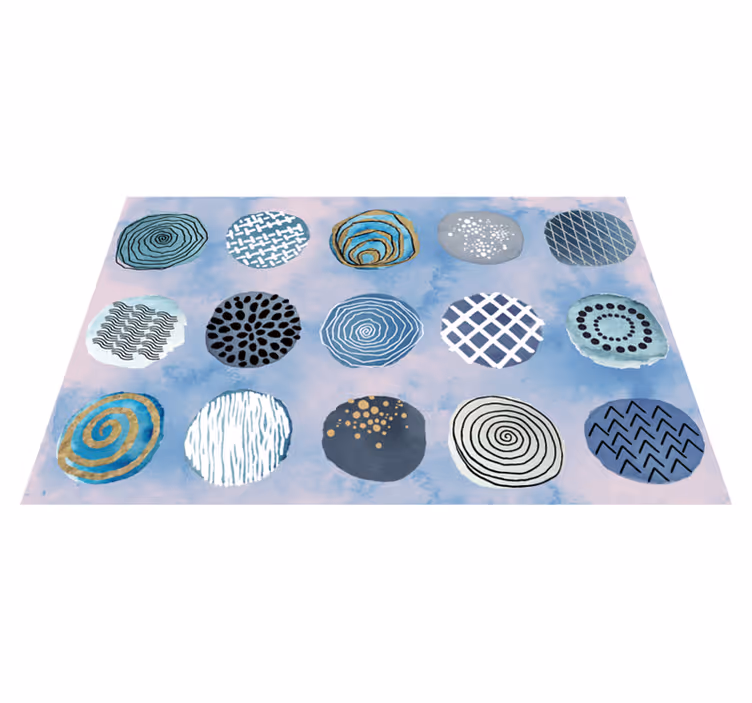 Houten placemat met cirkelvormige patronen compositie - TenStickers