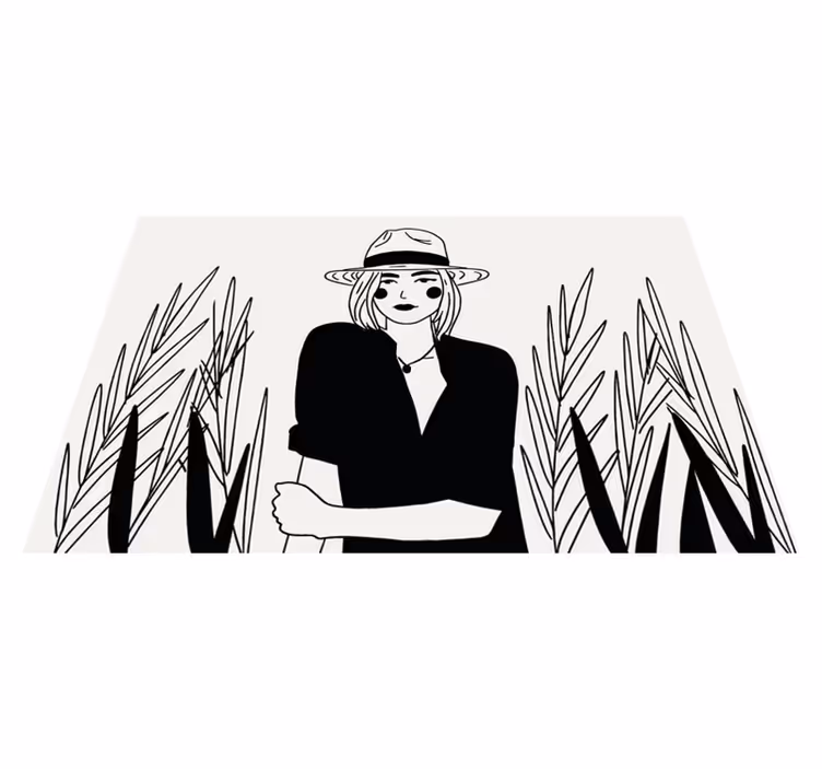 Originele placemat stijlvolle vrouw illustratie - TenStickers