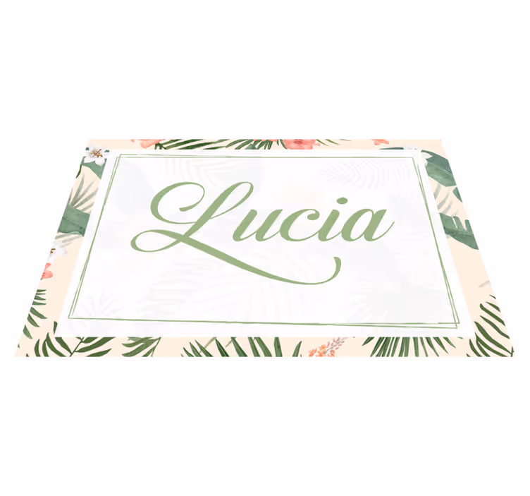 Placemat met naam bloemennaamontwerp - TenStickers