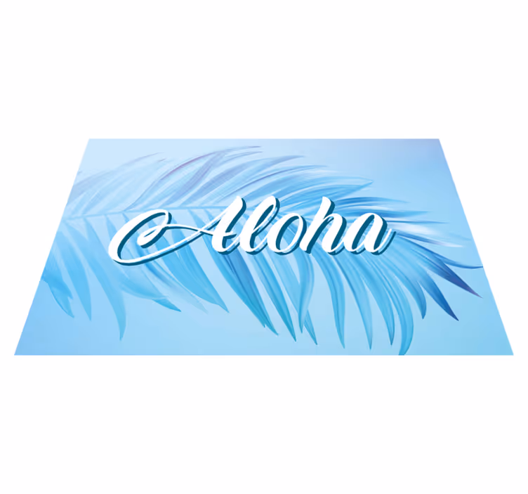 Placemat met tekst aloha palmbladeren - TenStickers