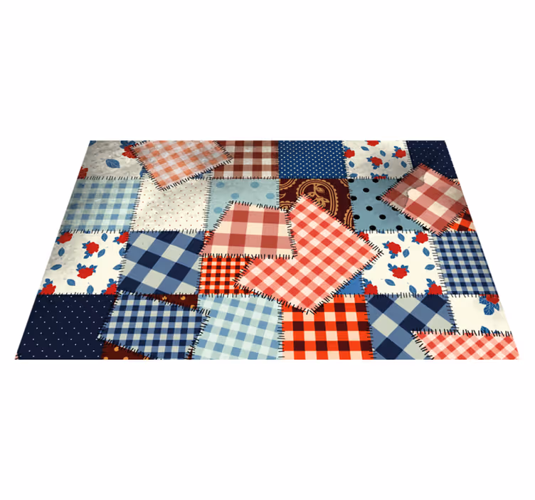 Houten placemat patchwork stofindeling - TenStickers