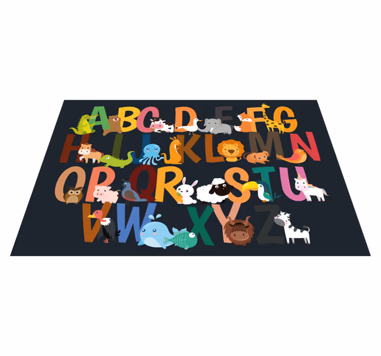Kinder placemat alfabet dierenfiguren - TenStickers