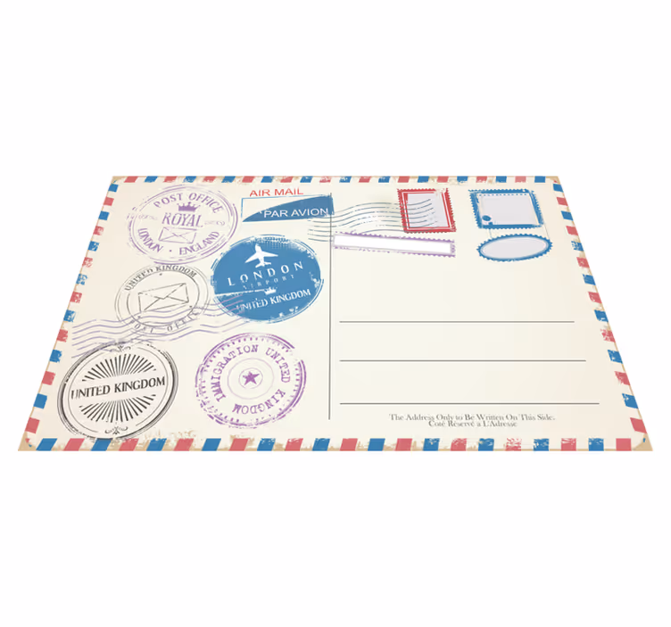 Placemat met tekst reisstempels collectie - TenStickers