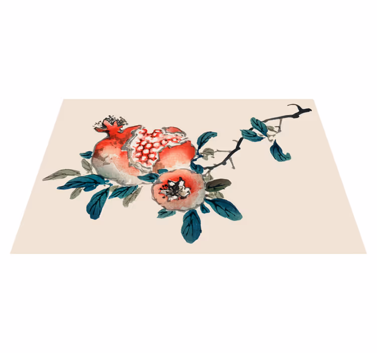 Originele placemat met granaatappelbloemen ontwerp - TenStickers