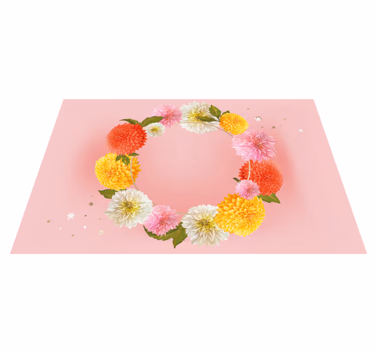 Originele placemat bloemen cirkel accent - TenStickers