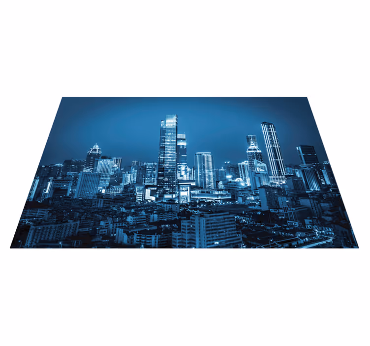 Moderne placema met uitzicht op de stad skyline - TenStickers