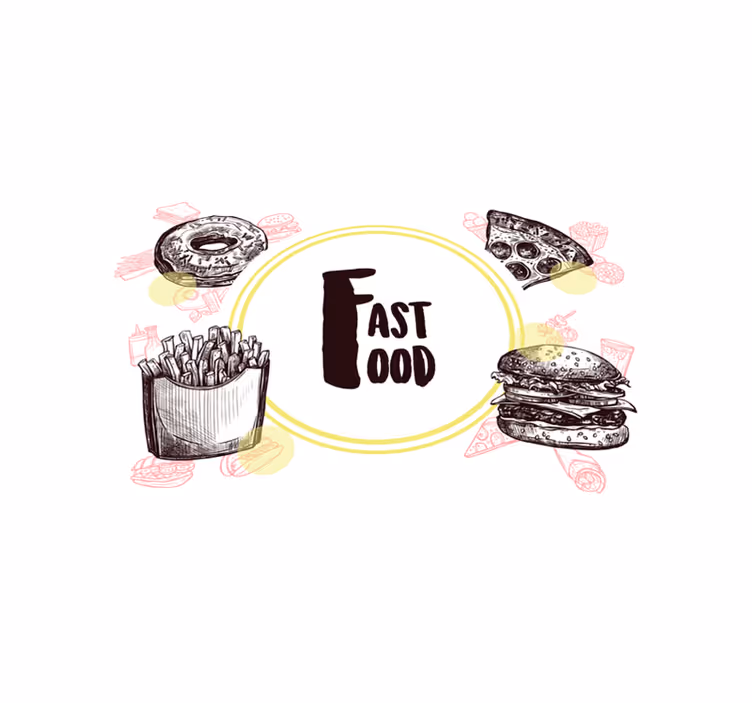 Originele placemat fast food illustraties - TenStickers